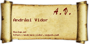 Andrási Vidor névjegykártya